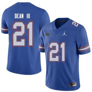 Men's Florida Gators #21 Trey Dean III NCAA Jordan Brand Royal Authentic Stitched College Football Jersey AJA1762KA